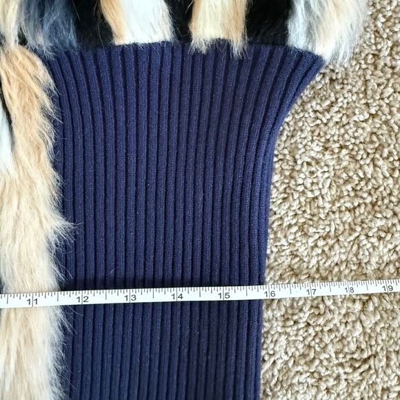 Boston Proper Faux Fur Jacket - XL - Blue Neutral Animal Print Winter Structured - Picture 7 of 7